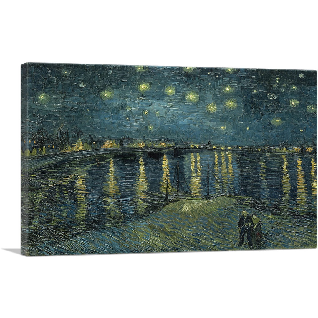 ARTCANVAS Starry Night Over the Rhone 1888 by Vincent Van Gogh Canvas ...
