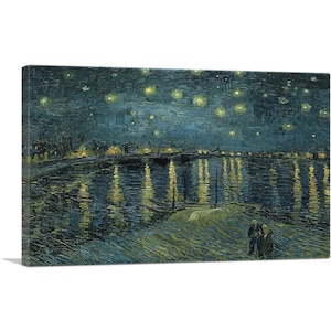 ARTCANVAS Noche estrellada sobre el Ródano 1888 de Vincent van Gogh Impresión artística en lienzo