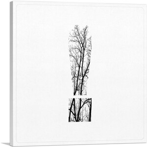 ARTCANVAS Ramas de árbol Alfabeto Signo de exclamación Signo Lienzo Arte Imprimir