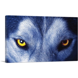 ARTCANVAS Soul of Wolf Blue Eyes Canvas Art Print 26&quot;x18&quot;