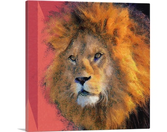 ARTCANVAS Lion Painting Home Decor Square Canvas Art Print