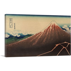 ARTCANVAS Lightning Below the Summit - Storm Below Mount Fuji 1832 by Katsushika Hokusai Canvas Art Print