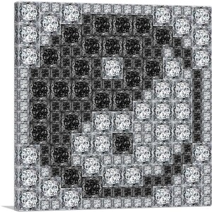 ARTCANVAS Yin Yang Sign Tai Chi Symbol Jewel Pixel Canvas Art Print