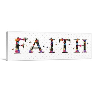 ARTCANVAS Faith Girls Name Room Decor Canvas Art Print
