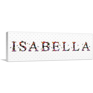 ARTCANVAS Isabella Girls Name Room Decor Canvas Art Print