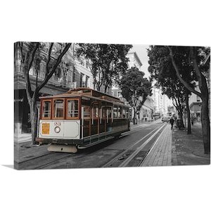 ARTCANVAS San Francisco Trolley in Avenue Canvas Art Print