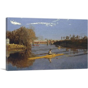 ARTCANVAS Max Schmitt in a Single Scull Canvas Art Print by Thomas Eakins