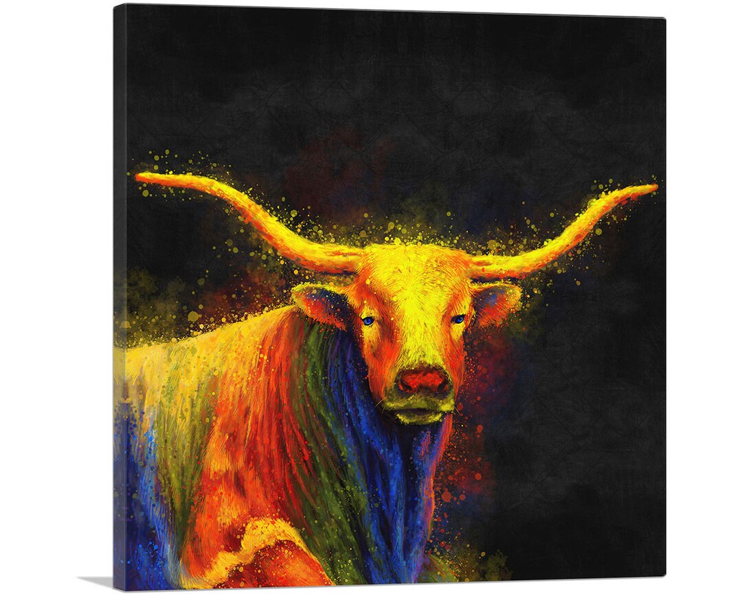 ARTCANVAS Texas Longhorn Bull Cattle Canvas Art Print - Etsy
