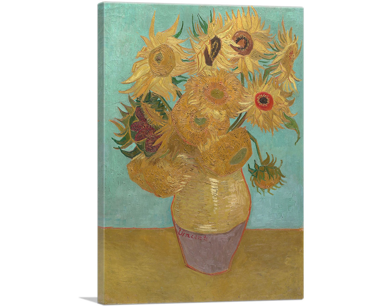 Les Tournesols Van Gogh Prix Les tournesols ARTCANVAS fond bleu 1889 par Vincent Van Gogh | Etsy
