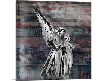ARTCANVAS Cemetery Colorful Painting Home Decor Canvas Art Print