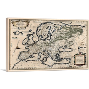 May include: An antique map of Europe, showing the countries and regions of the continent. The map is drawn in a vintage style with hand-drawn lines and text. The map is titled "Europam five Celticam Veterem."