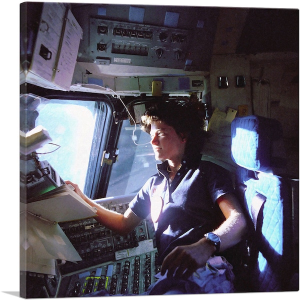 ARTCANVAS Sally Ride Launching Into Space And History Nasa Sts-7 Mission Canvas Art Print