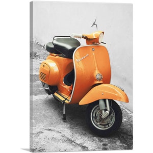 ARTCANVAS Orange Italian Vespa Scooter Canvas Art Print