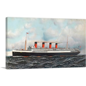 Impresión artística en lienzo ARTCANVAS El S.S. France en el mar de Antonio Jacobsen