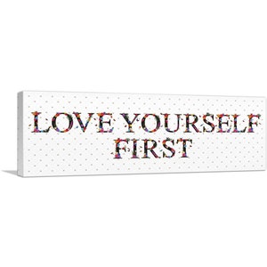 ARTCANVAS Love Yourself First Girls Room Decor Canvas Art Print