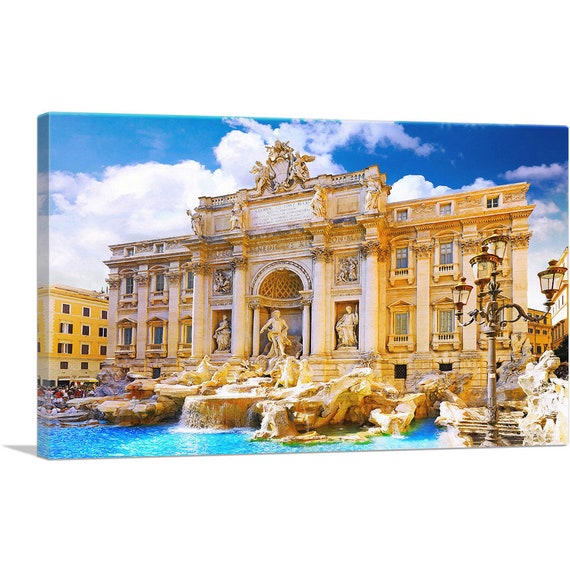 新しく着き Italy Rome Fountain Trevi ARTCANVAS Fontana Canvas Trevi Di 絵画