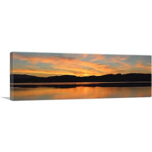 ARTCANVAS Lake Sunset Home Decor Panoramic Canvas Art Print