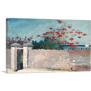 ARTCANVAS A Wall - Nassau 1898 by Winslow Homer Canvas Art Print