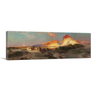 ARTCANVAS Green River Cliffs Wyoming 1881 Canvas Art Print by Thomas Moran