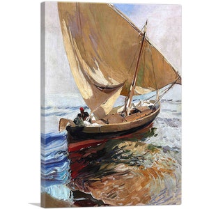 ARTCANVAS Setting Out to Sea - Valencia by Joaquin Sorolla y Bastida Canvas Art Print