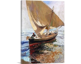ARTCANVAS Setting Out to Sea - Valencia by Joaquin Sorolla y Bastida Canvas Art Print