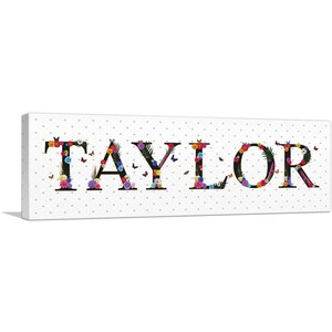 ARTCANVAS Taylor Girls Name Room Decor Canvas Art Print