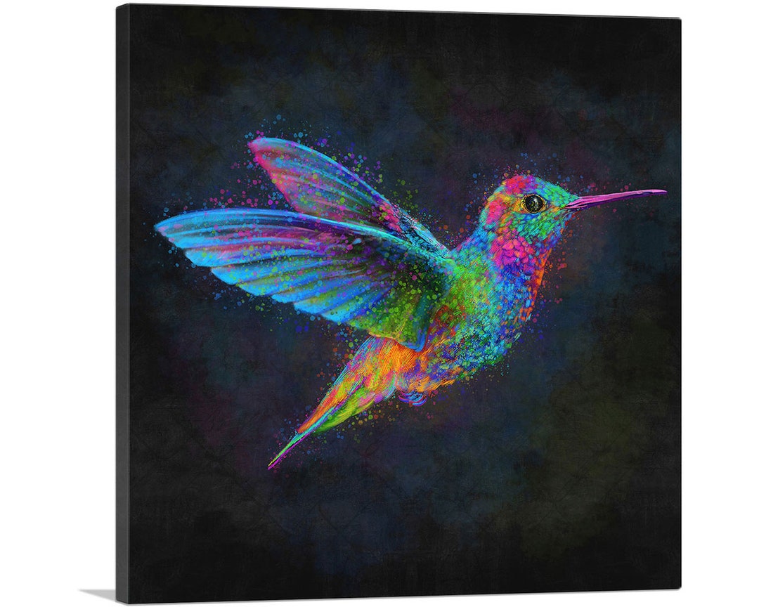ARTCANVAS Hummingbird Small Bird in Flight Canvas Art Print - Etsy