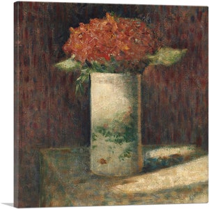 ARTCANVAS Jarrón de Flores 1881 por Georges Seurat Canvas Art Print
