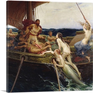 ARTCANVAS Ulysses and the Sirens 1909 Canvas Art Print by Herbert Draper