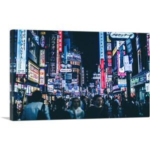 ARTCANVAS Busy Market Street At Night Tokyo Japan Canvas Art Print