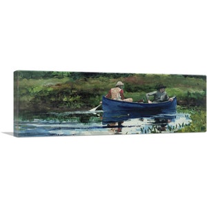 ARTCANVAS The Blue Boat Panoramic by Winslow Homer Canvas Art Print