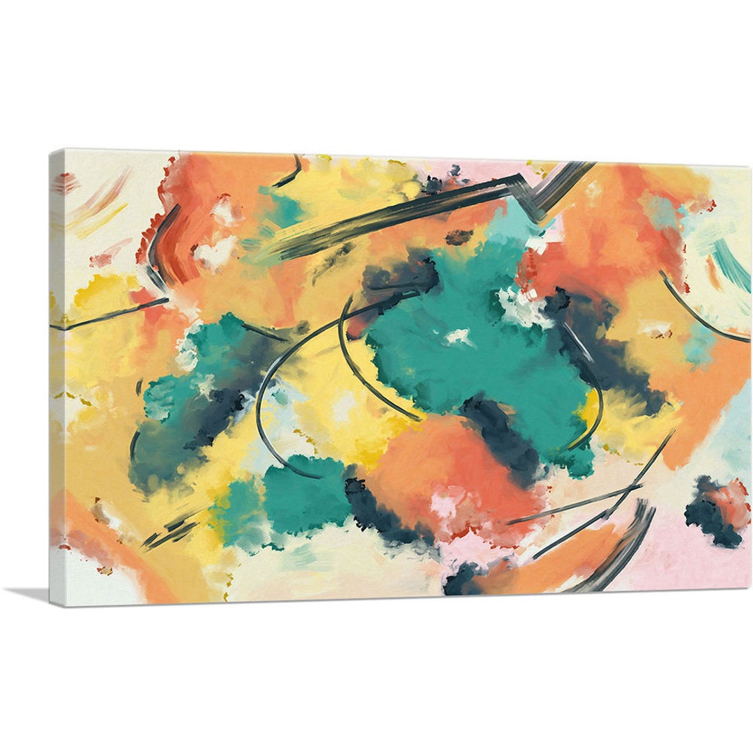 ARTCANVAS Abstract Art Red Blue Yellow Canvas Art Print Etsy