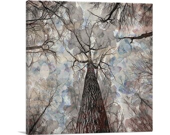 ARTCANVAS Tall Tree Forest Painting Home Decor Canvas Art Print