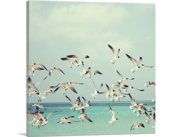 ARTCANVAS Flying Seagulls Home Decor Square Canvas Art Print