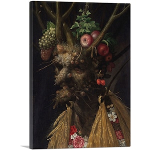 ARTCANVAS Cuatro estaciones en una cabeza 1590 por Giuseppe Arcimboldo lienzo impresión de arte