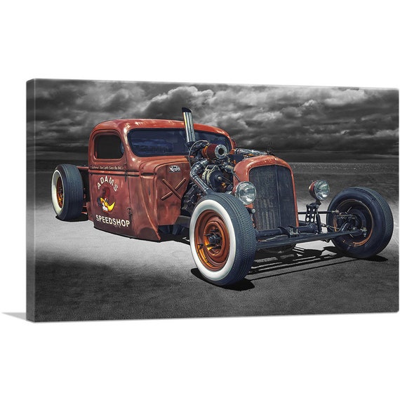 ARTCANVAS Hot Rod American Vintage Car Canvas Art Print - Etsy