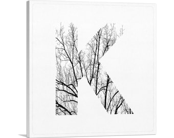 ARTCANVAS Tree Branches Alphabet Letter K Canvas Art Print