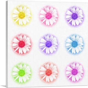 ARTCANVAS Daisy Flower Painting Pattern Home Decor Canvas Art Print