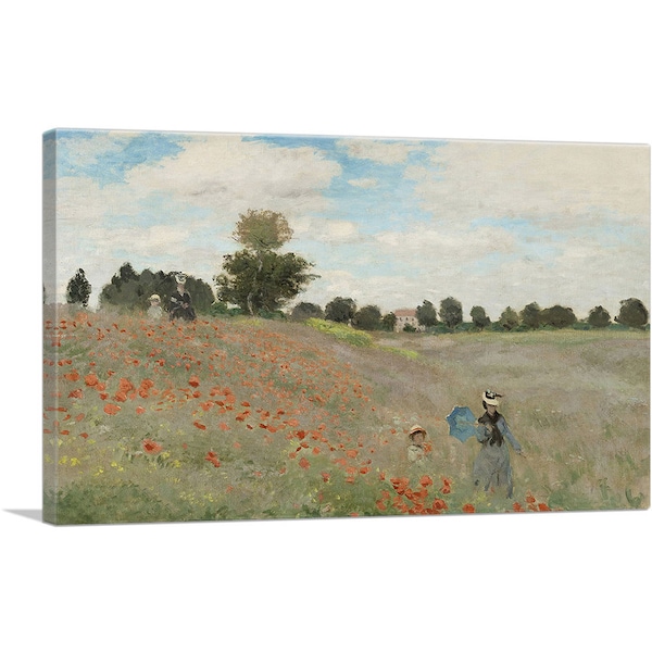 ARTCANVAS Poppy Field 1873 by Claude Monet Canvas Art Print