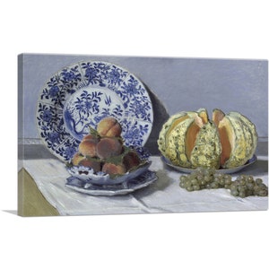 ARTCANVAS Still Life with Melon by Claude Monet Canvas Art Print