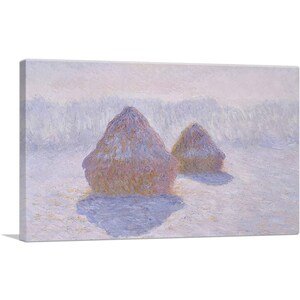 ARTCANVAS Haystacks - Effect of Snow and Sun 1891 by Claude Monet Canvas Art Print