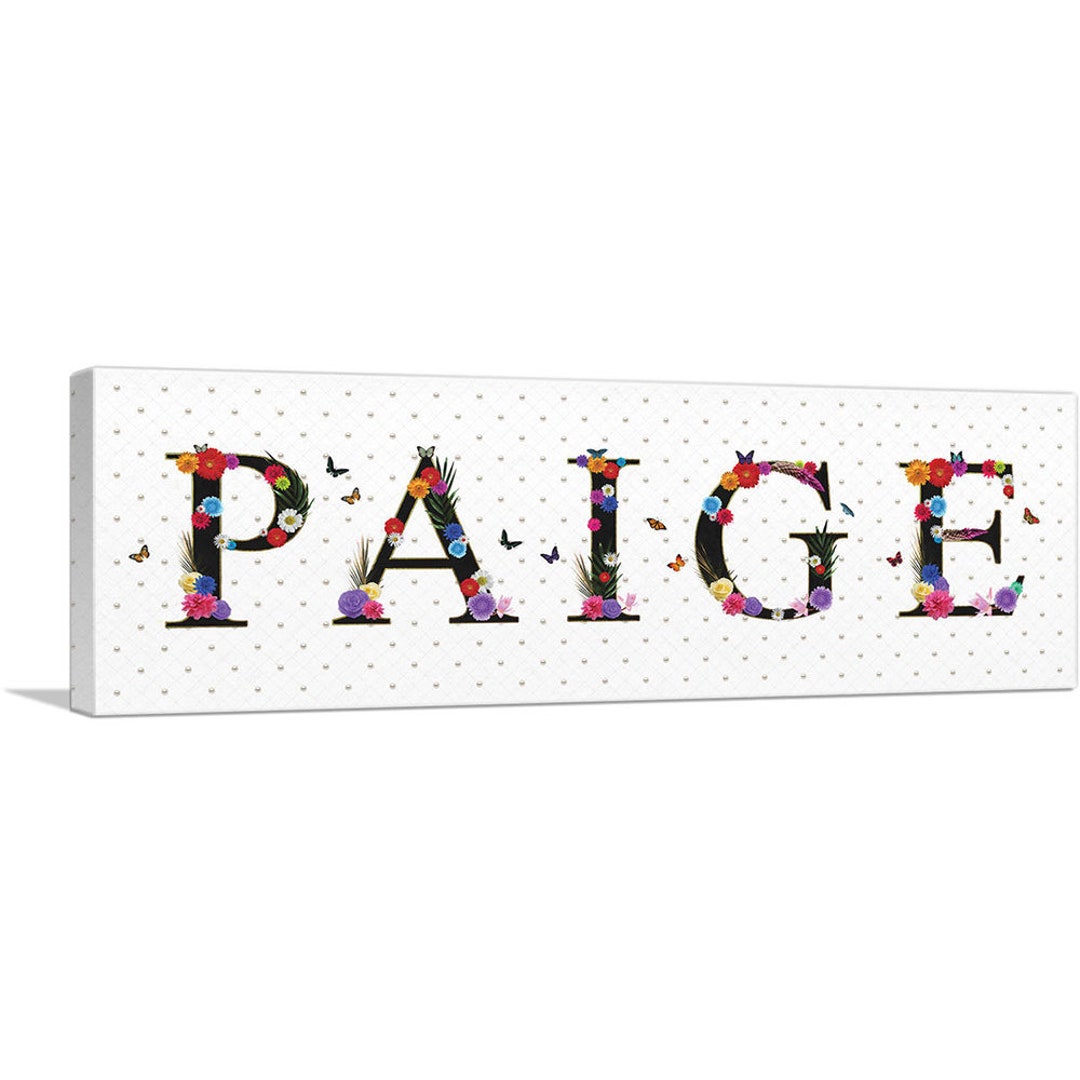 ARTCANVAS Paige Girls Name Room Decor Canvas Art Print - Etsy