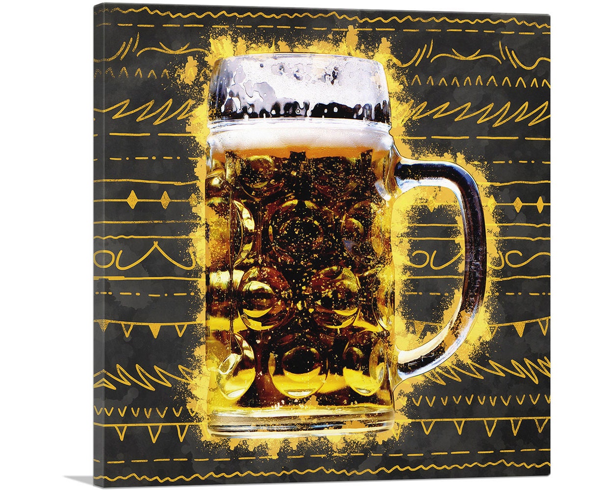 ARTCANVAS Beer Mug Painting Home Decor Canvas Art Print Etsy