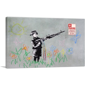 ARTCANVAS Boy with Gun por Banksy Canvas Art Print