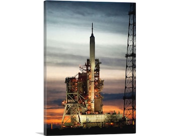 ARTCANVAS NASA Space Rocket on Launch Pad Ready for Takeoff Canvas Art Print
