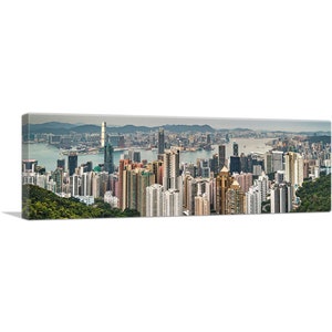 ARTCANVAS Hong Kong China Mountain View Panoramic Canvas Art Print