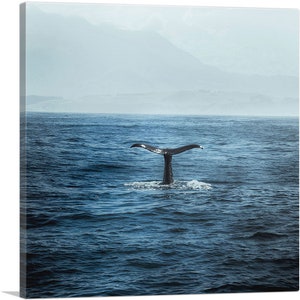 ARTCANVAS Whale Tail Ocean Waves Canvas Art Print