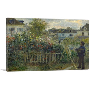 ARTCANVAS Monet Painting in His Garden at Argenteuil 1873 by Pierre-Auguste Renoir Canvas Art Print