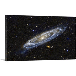 ARTCANVAS Andromeda Spiral Galaxy in Blue Hubble Telescope Canvas Art Print
