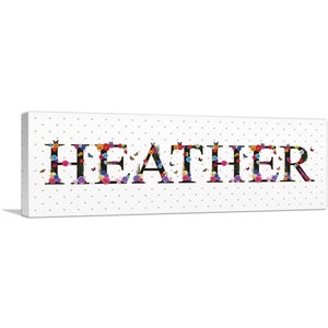 ARTCANVAS Heather Girls Name Room Decor Canvas Art Print